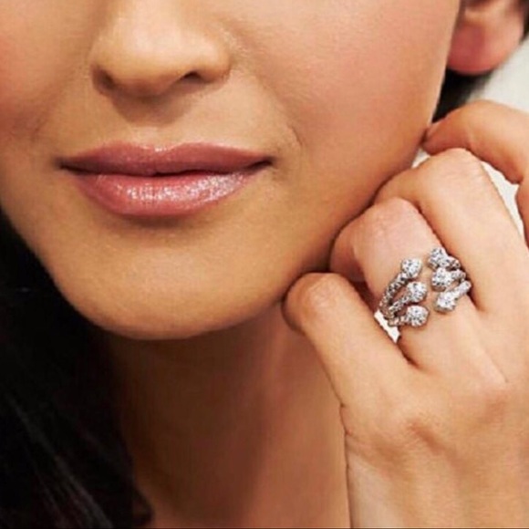 Judith Ripka Diamonique Cable Heart Band Sterling Silver Ring sz 7 - Picture 8 of 8